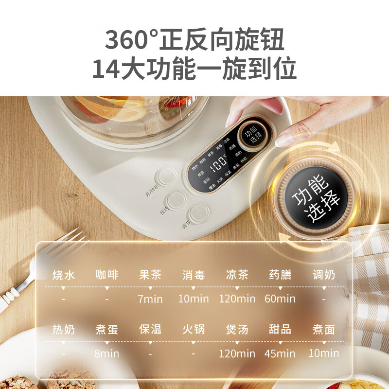 小质多功能养生壶 YSH03 1.8升 白色高清大图