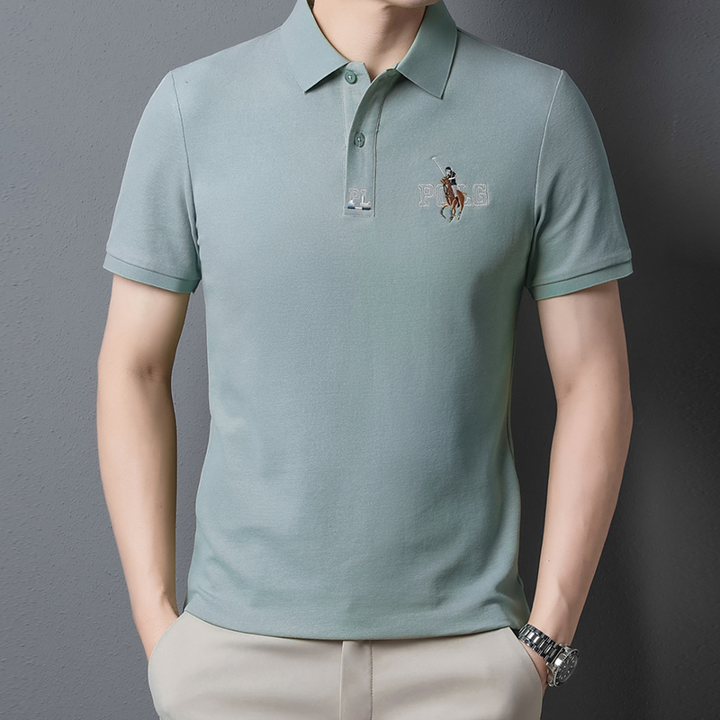短袖t恤男士polo衫夏季中老年保罗半袖体恤上衣男装高清大图