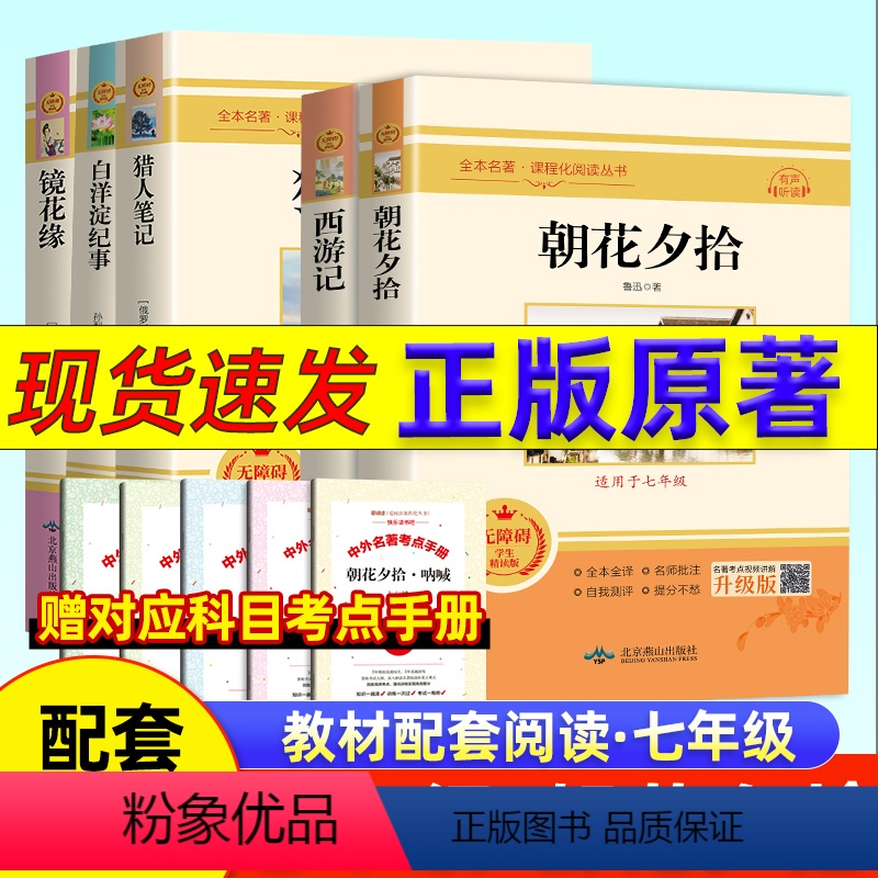 七上选读 湘行散记 [正版]2024新版朝花夕拾考点练习七年级必读书人教版全新解读送考试手册人民文学出版社初中必读原书西高清大图