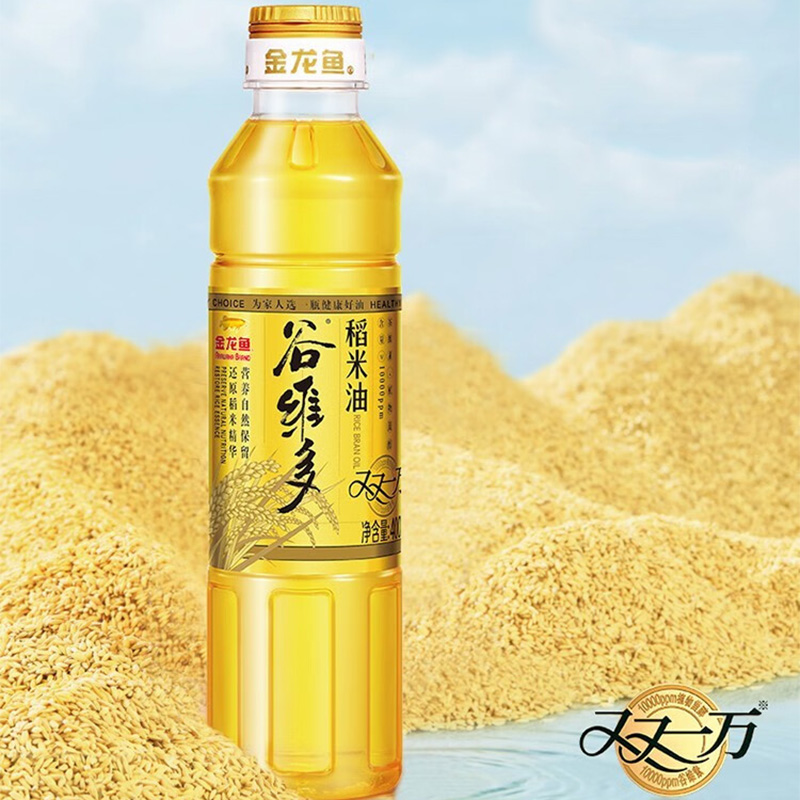 金龙鱼稻米油小巧瓶装锁留鲜香双一万稻米油400ml*2瓶高清大图