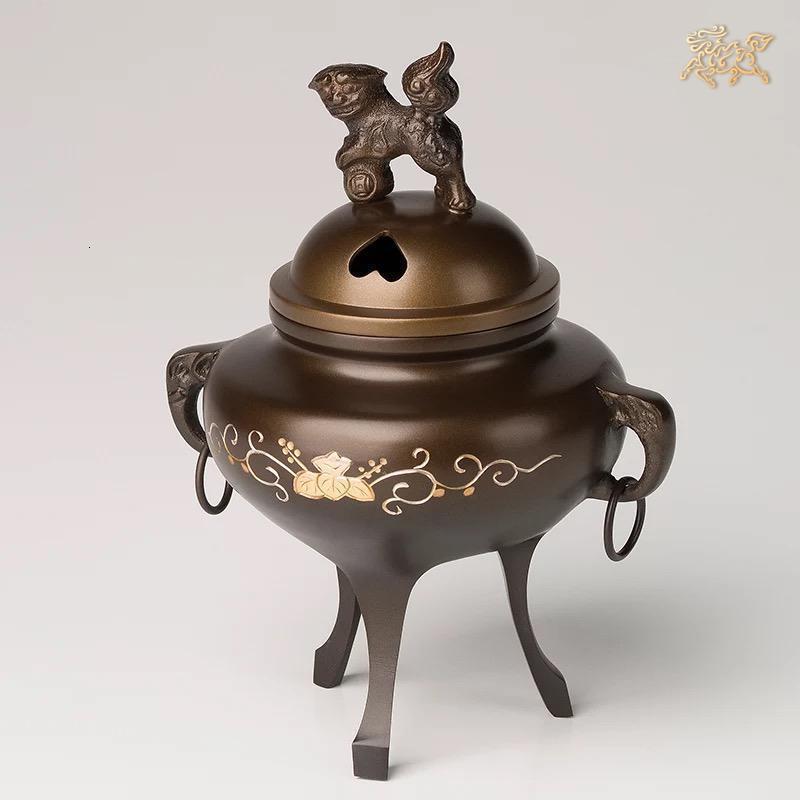 全铜摆件《高冈铜器之釻付象眼香炉》铜工艺品饰品_495
