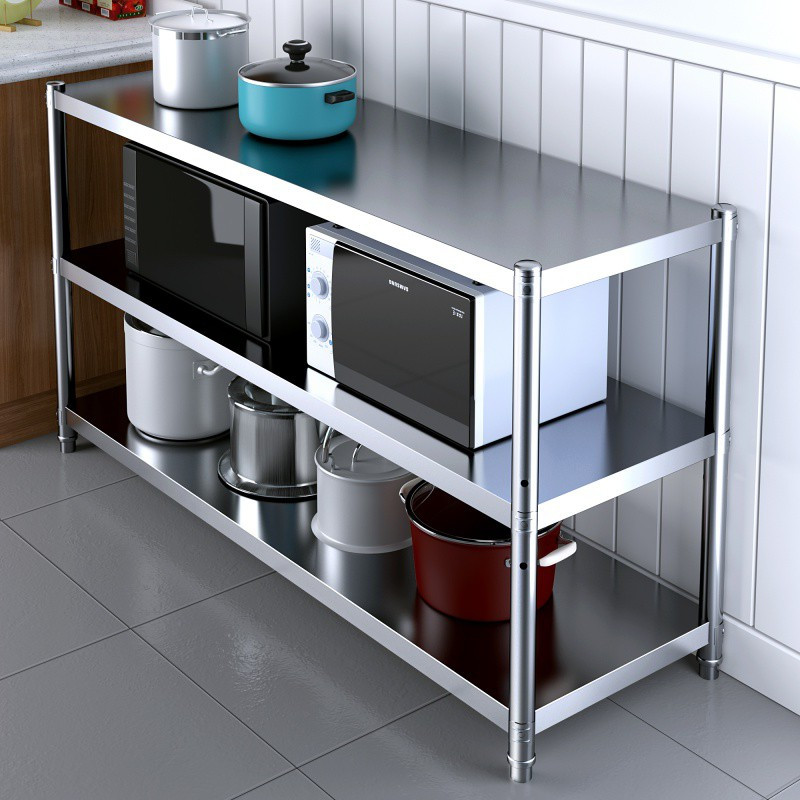 厨房不锈钢置物架落地多层微波炉烤箱收纳架仓库货架储物架子收纳层架