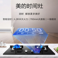 美的(Midea)燃气灶JZT-Q35 智能定时燃气灶 钢化玻璃燃气灶(天然气) 一级能效双灶嵌入式 台嵌两用燃气灶具