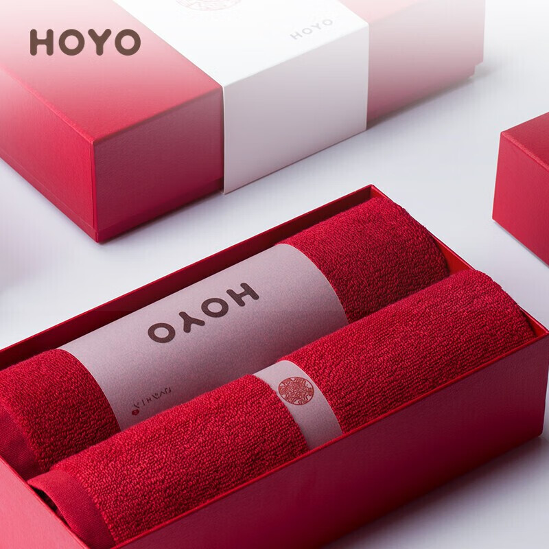 HOYO中国红毛巾2件套 JP8040高清大图