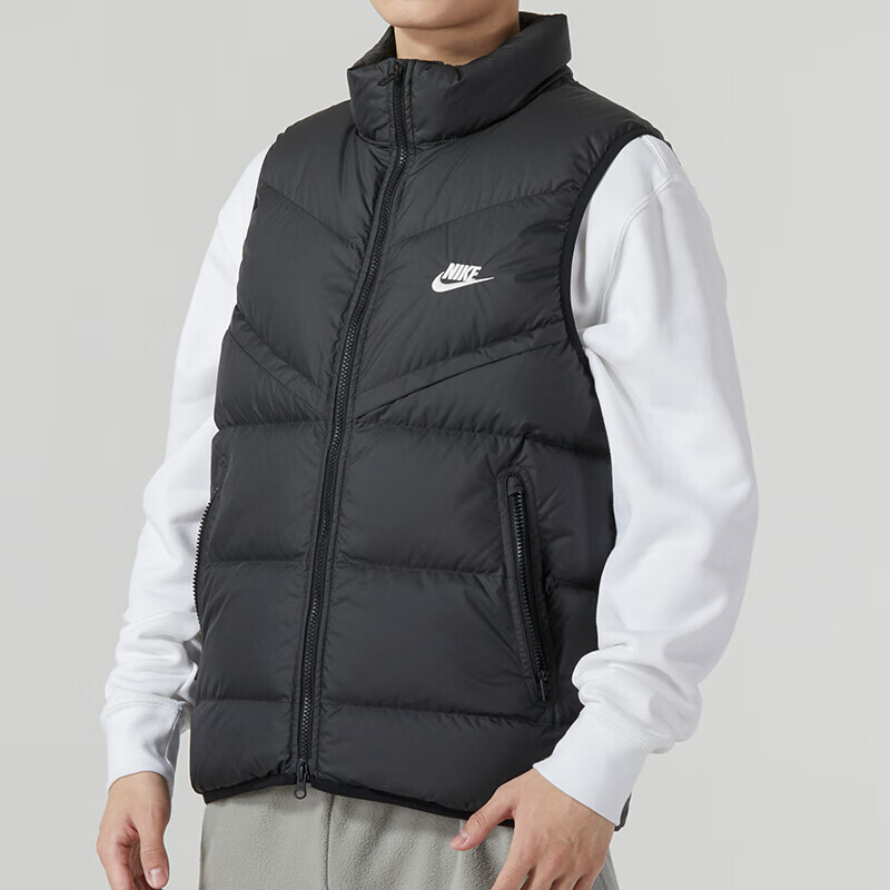 耐克NIKE男装新款羽绒立领防风保暖运动休闲马甲FB8184-010 ZP