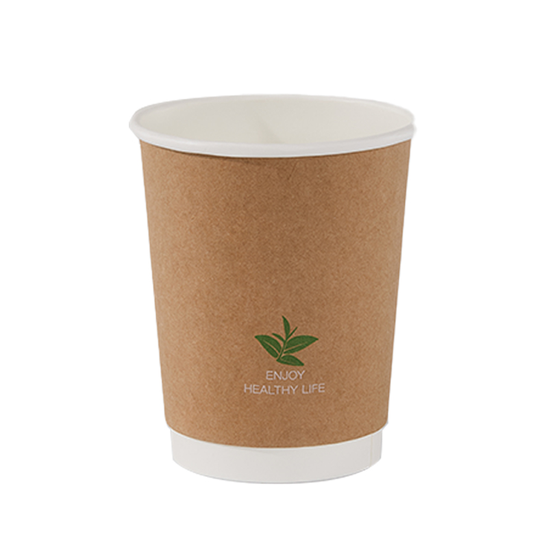 齐心 ZL0008 双层纸杯280ml 20个装 棕色 1袋装高清大图