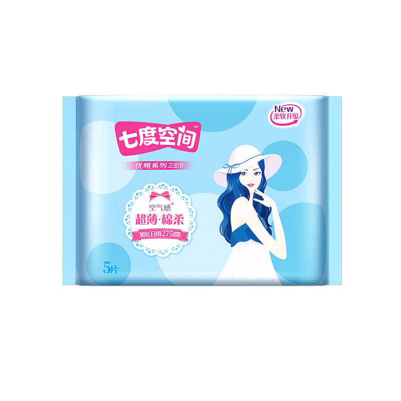 七度空间优雅系列卫生巾日夜用护垫76片组合装(245mm7包275mm3包338mm2包155mm1包)新老包装随机高清大图