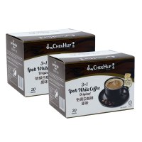 马来西亚原装进口 泽合怡保三合一原味白咖啡 速溶咖啡粉800g(40g*20包)*2盒