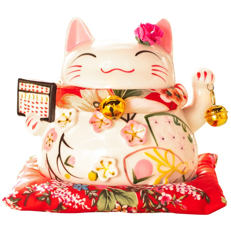 猫摆件小号开业店铺送礼收银台发财猫手工创意礼品居家装饰品 三维工匠 6寸风生水起猫高清大图