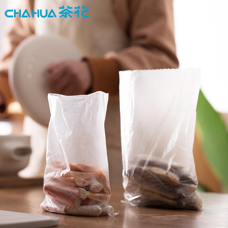 茶花保鲜袋家用经济装大号加厚冰箱水果一次性超市连卷食品袋[小号500只套装17*25cm]