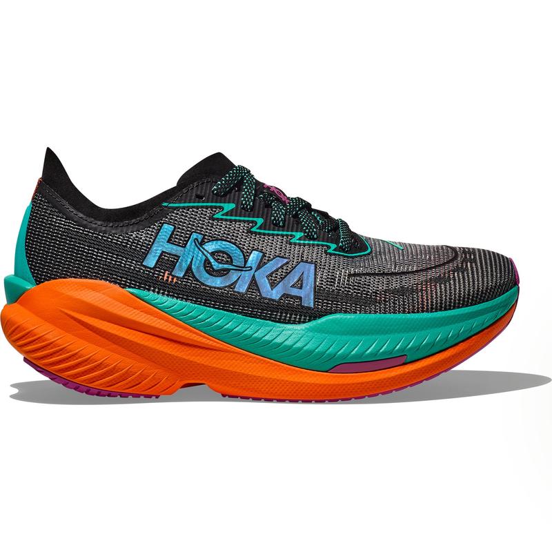 Hoka OneOne女款轻盈透气跑步鞋支撑防滑舒适低帮运动鞋 BLACK/ELECTRIC_AQUA 44