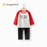 童泰秋季新款婴儿衣服套头外出服1-5岁男女宝宝圆领上衣休闲套装