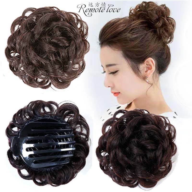 卷蓬松假发夹女盘发器头花丸子头抓夹发饰花包夹子t652 气质假发抓夹