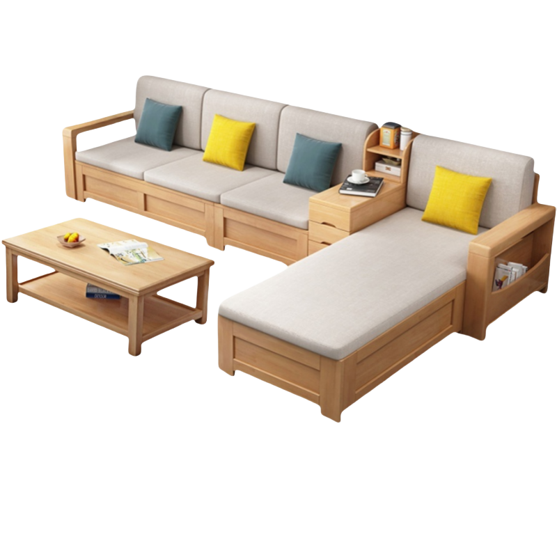 演发 沙发四人位+中箱+茶几 套高清大图