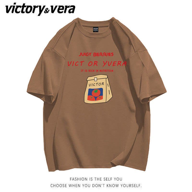 VICTORYVERA港风日系短袖t恤女夏季2022新款韩版宽松字母印花上衣图片