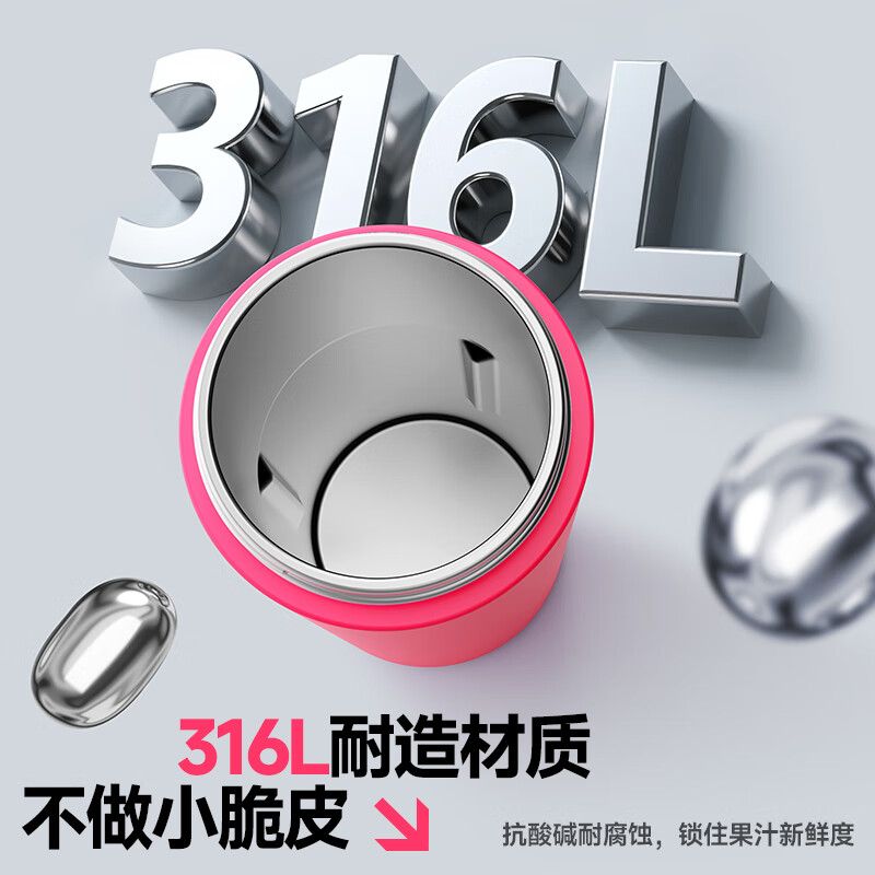 蓝宝(BLAUPUNKT)不锈钢榨汁杯BP-GZ03 甜酷粉高清大图