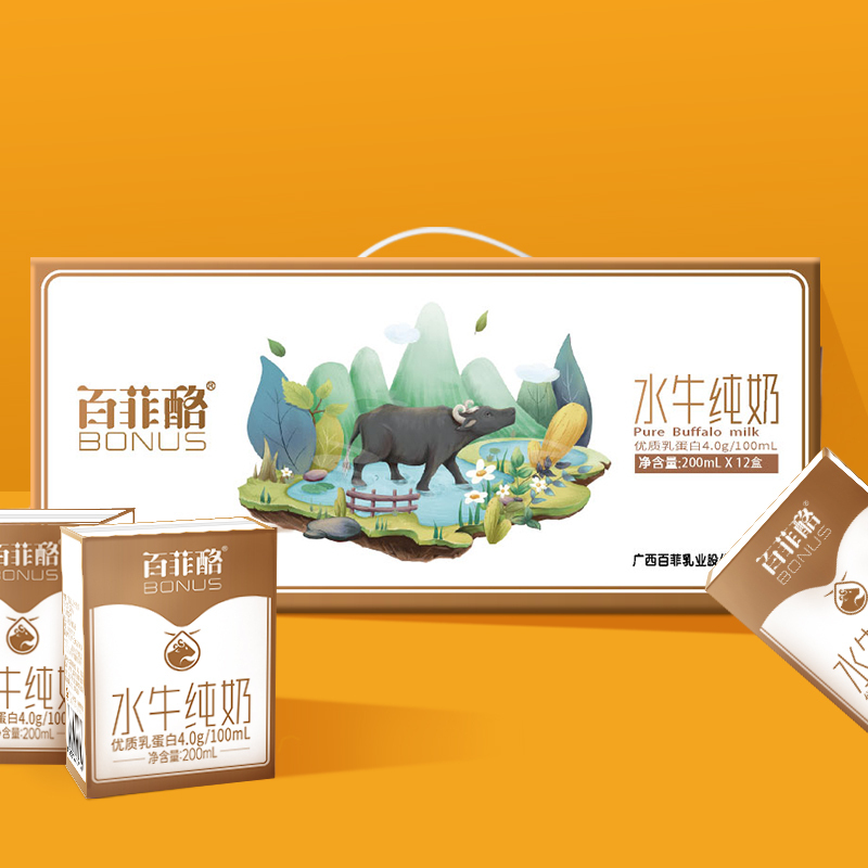 百菲酪 水牛纯奶低脂奶组合装 水牛纯奶12盒+低脂奶12盒