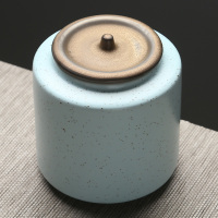苏氏陶瓷(SUSHI CERAMICS)茶叶罐经典亚光铁锈茶具配件(蓝)
