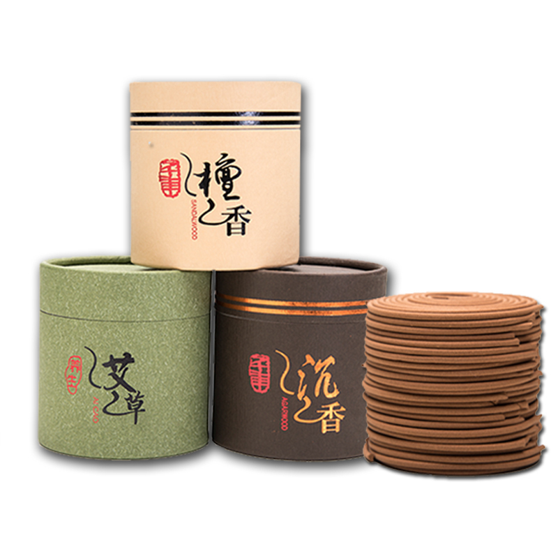 天然盘香檀香室内香薰净化空气除异味家用沉香艾草驱蚊熏香静神养生卫生间除臭48片/盒 1盒价
