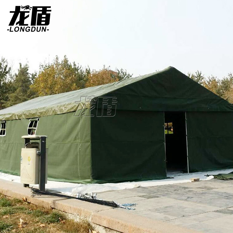 龙盾96型通用棉帐篷 加厚保暖大型野外救灾施工防雨帐篷 11.25x9.6x4.14x1.8米