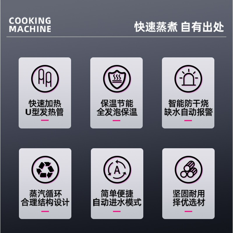 乐创 (lecon)商用蒸饭柜 酒店餐饮电蒸箱蒸包馒头 12盘 微智能定时款 LC-J-KZ120
