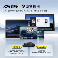 倍思无线蓝牙鼠标适用苹果Mac华为Matebook笔记本电脑平板台式机办公静音轻量化人体工学鼠标BS-F02浮光粉