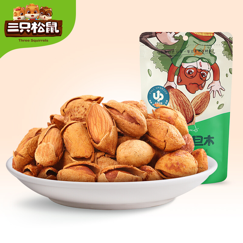 三只松鼠 手剥巴旦木 中袋装120g*3