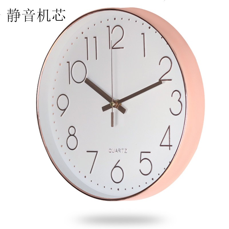 挂钟客厅钟表家用现代简约圆形卧室静音创意时尚大气个性挂墙钟
