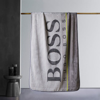 BOSS HUGO BOSS HBMT-015S 毛毯 LOGO 格纹毯（灰） 简约现代 100×140cm