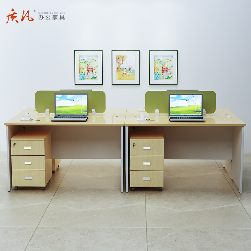 质凡办公家具职员办公桌板式员工桌工位工作位简约现代人造板桌子