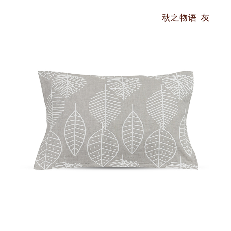 俏庭 水洗枕巾 秋之物语 灰 52*75cm(单位:对)