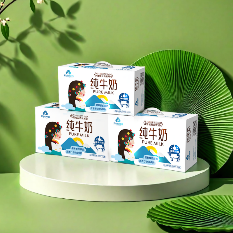 云边的卓玛纯牛奶200ml*12盒*3提 3.3g蛋白 3500米贺兰山牧场 纯生牛乳 清甜本味