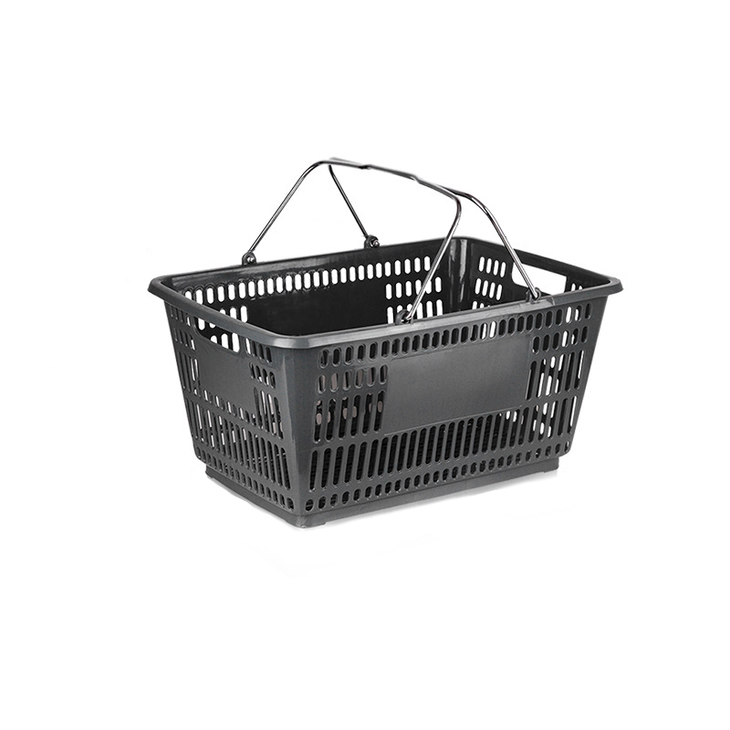 超市购物塑料手提篮 28L 黑色