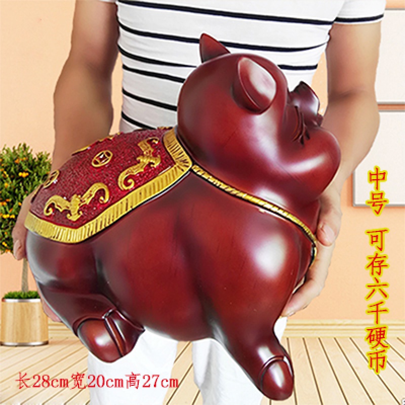 万福猪存钱罐大号猪储蓄罐创意儿童生日新年开业礼品家居摆件 三维工匠 福猪中号储钱罐(送垫子)高清大图