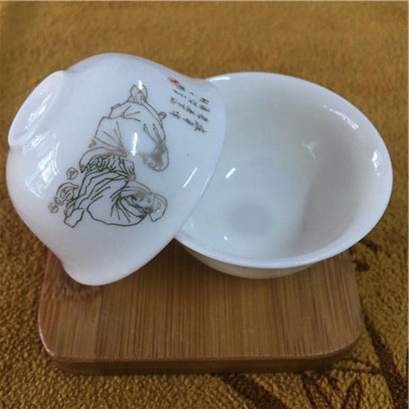 景德镇陶瓷功夫小茶杯套装家用茶碗品茗杯单茶具 4个杯子 金茶圣