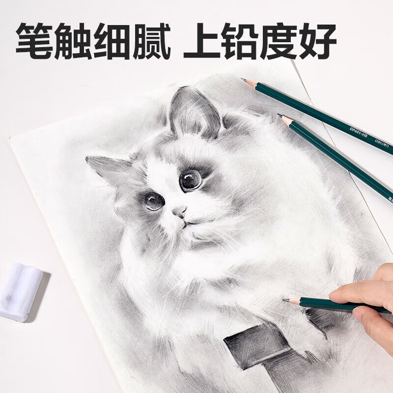 得力(deli)书写铅笔 DP601-HB 绿色六角杆 12支/盒 混 1盒装高清大图