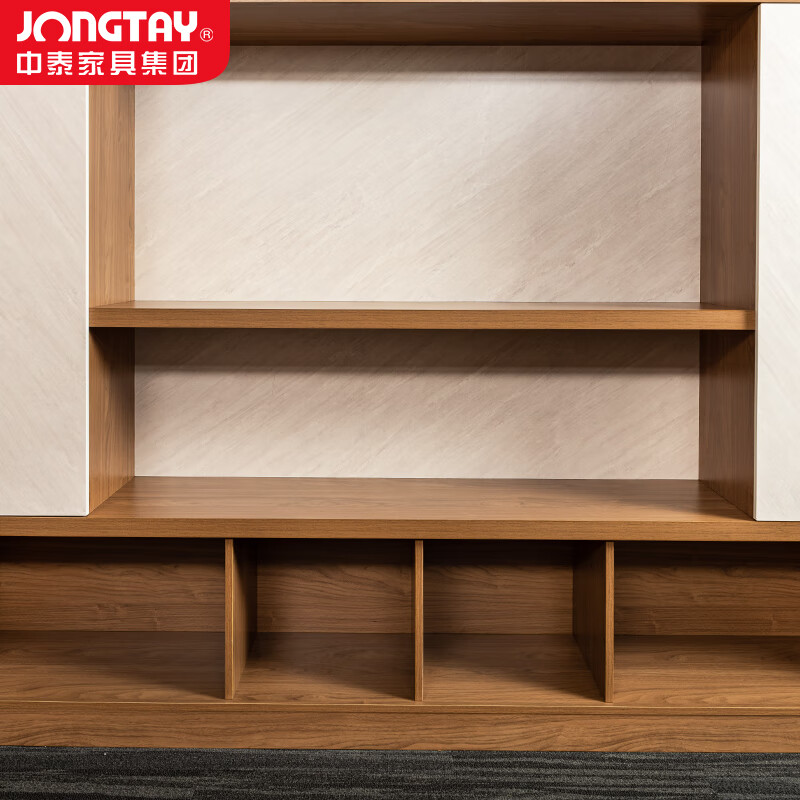 中泰(jongtay)办公柜子木质书柜书架老板办公室文件柜收纳柜储物柜三门2.8米 J-JZ17高清大图