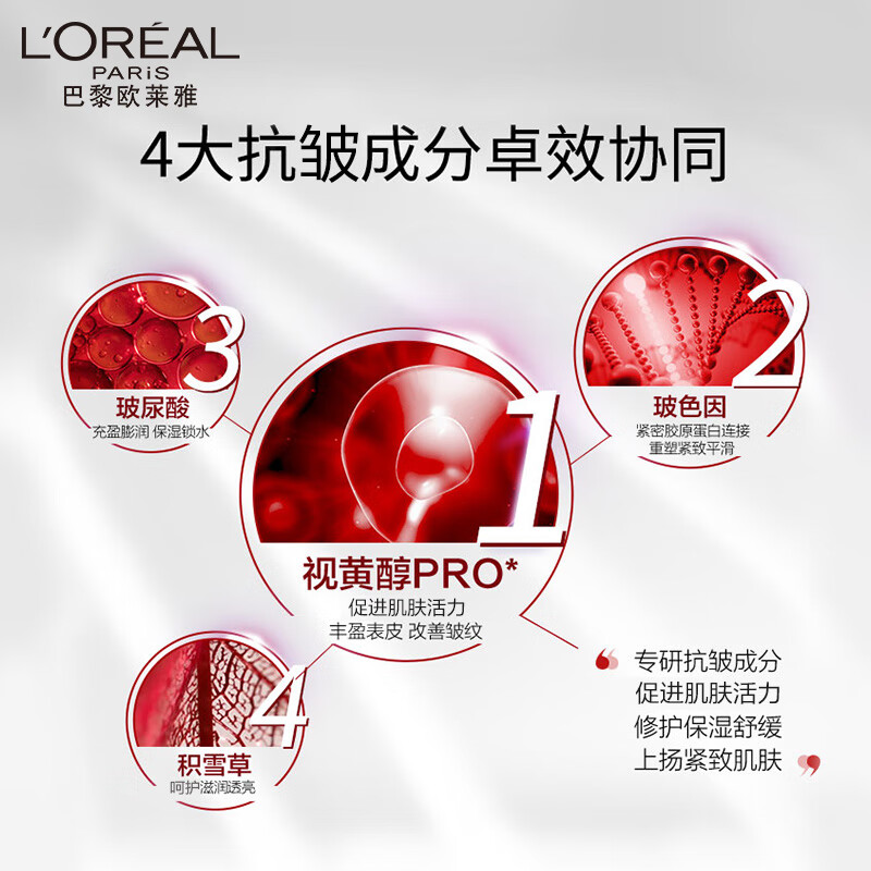 欧莱雅(L’OREAL) 复颜视黄醇精粹抗皱精华30ml高清大图