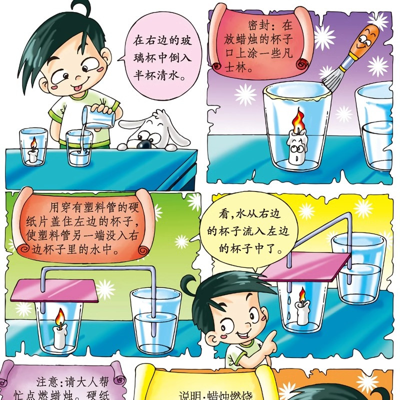 [全套2册]小学生喜欢看的漫画科学 [正版]小学生喜欢看的漫画科学超喜爱的启蒙书数理化趣味思维儿童科学百科全书科普类儿童