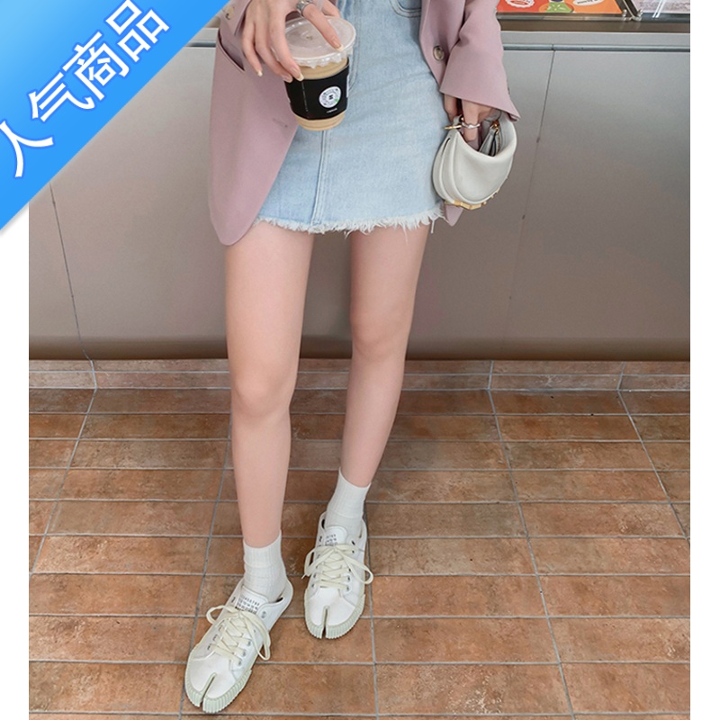 SUNTEKtabi分趾鞋女2023年新款系带猪蹄马蹄分脚趾猪脚饼干休闲帆布鞋 白色 37