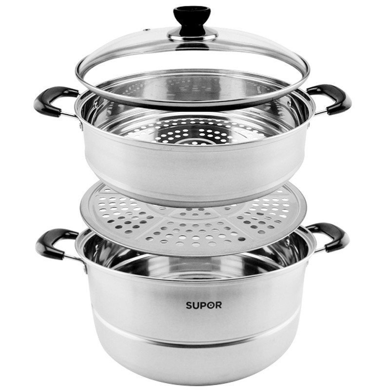 苏泊尔(SUPOR)双层蒸锅 易存储 304不锈钢 燃气灶电磁炉通用 SZ26B1/SZ28B1/SZ30B1高清大图