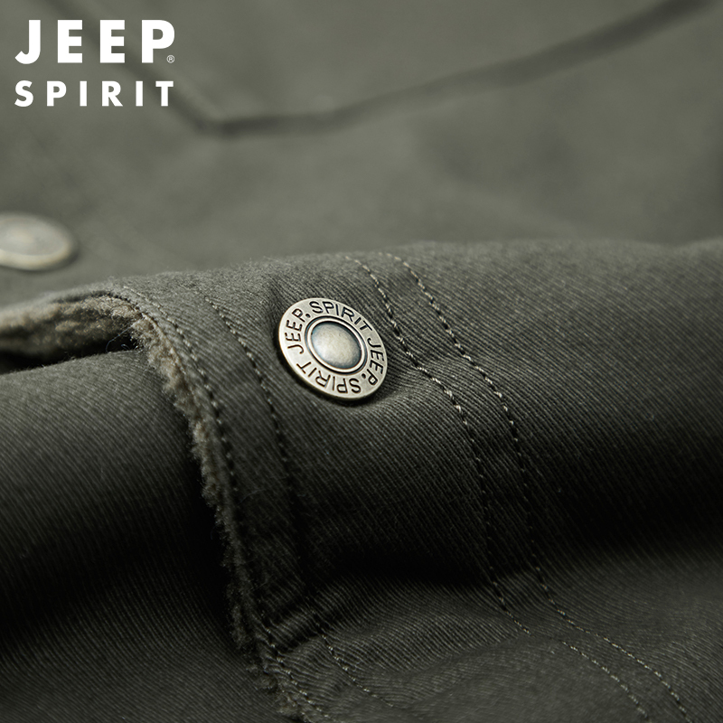 JEEP SPIRIT吉普男士棉衣保暖棉衣男士外套棉服男装加厚加绒棉袄男中青年工装夹克