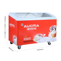 澳柯玛(AUCMASC/SD-338 338升 多篮筐 弧形玻璃门冷柜 雪糕柜 商用冰柜