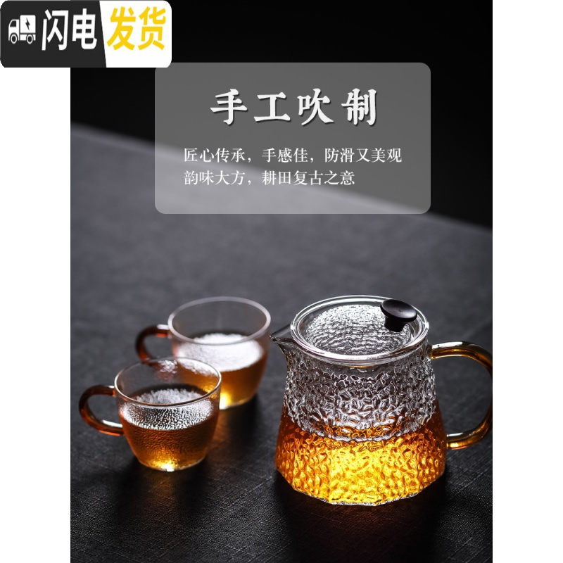 三维工匠家用过滤红茶泡茶器可高温煮茶壶创意花茶壶套装 836大号一壶二杯A茶具