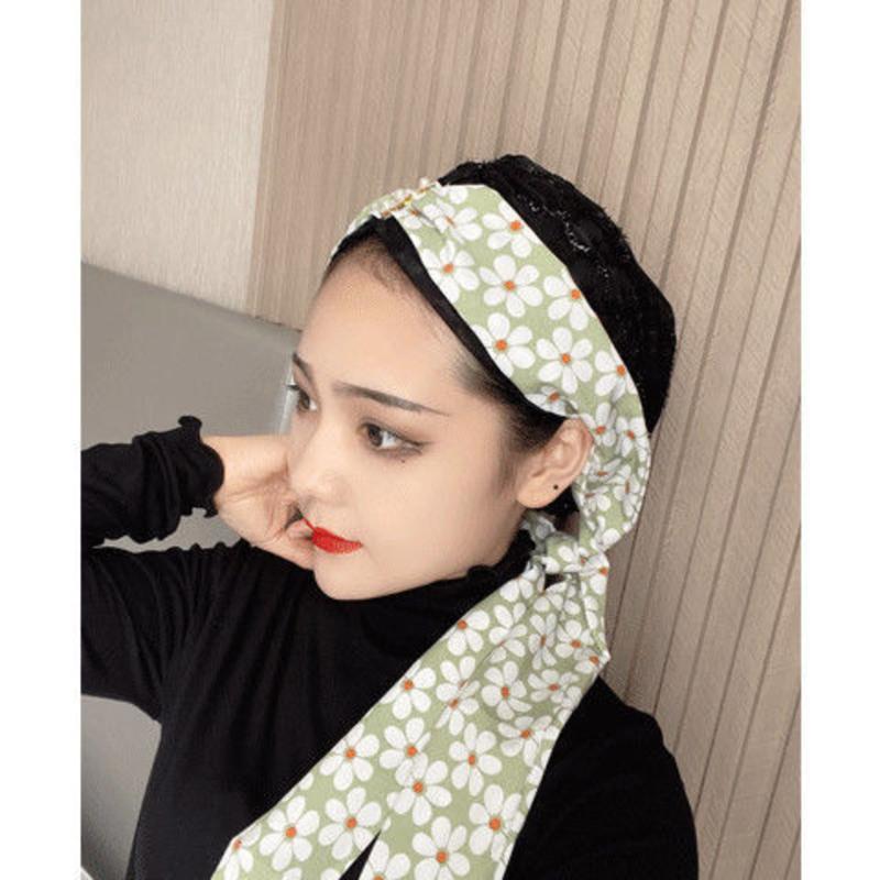 穆斯林纱巾夏季新款印花薄款飘带帽子回族女时尚休闲盖头防晒头巾圆点