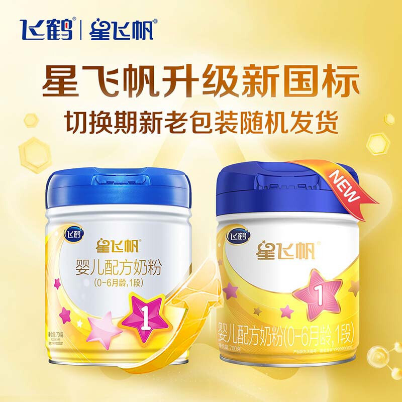 飞鹤(FIRMUS) [全球单品NO.1]星飞帆婴儿配方奶粉1段(0-6个月适用)700克罐装