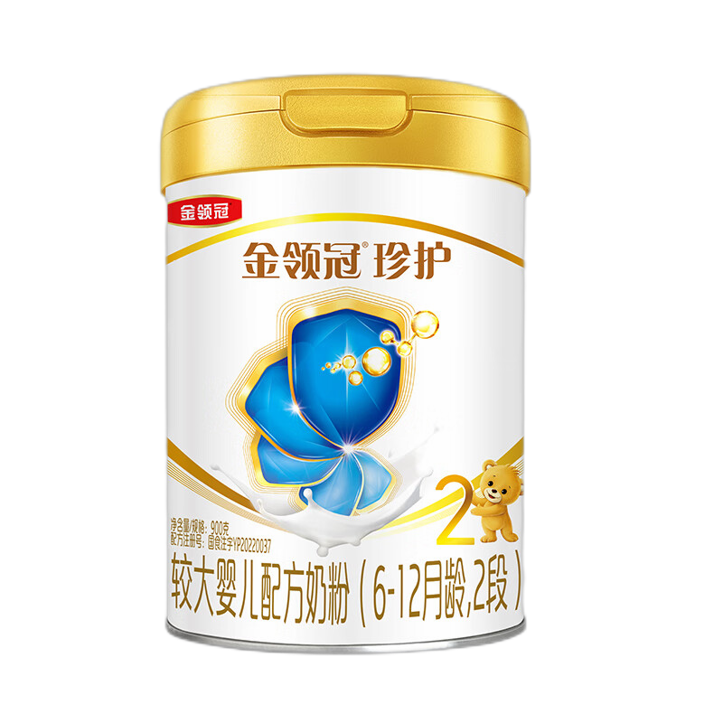 伊利(YILI)金领冠珍护较大婴儿配方奶粉 2段(6-12个月适用) 900g罐装高清大图