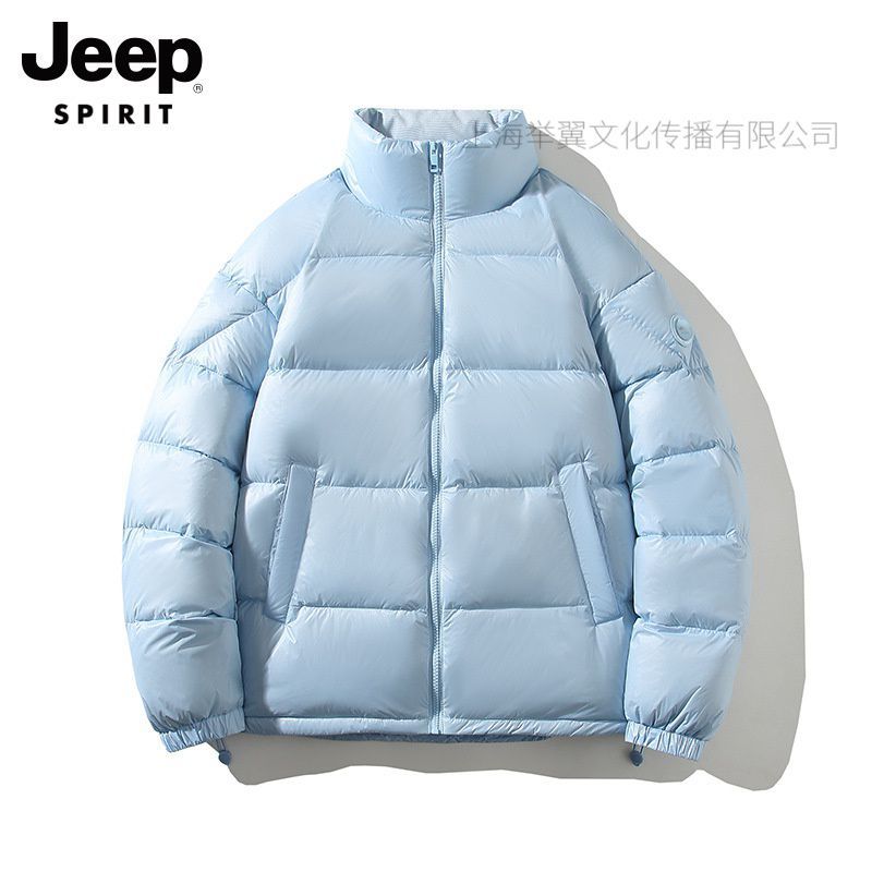 JEEP SPIRIT新款情侣羽绒服防风多袋大码时尚休闲男女羽绒外套