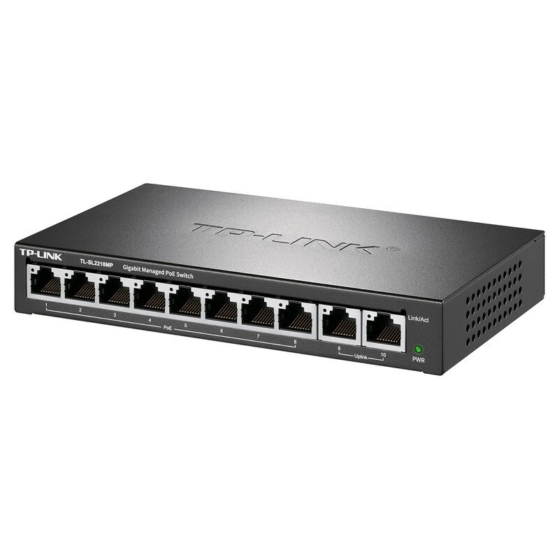普联 TP-LINK 8口 百兆POE供电交换机千兆上联云管理以太网交换机监控网络交换机 TL-SL2210MP