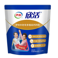 伊利欣活中老年多维高钙奶粉400克*4袋装 成人奶粉多种维生素早餐独立小包装16*25克